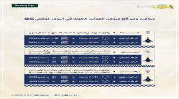 رسميًا.. مواعيد وأماكن العروض الجوية لسلاح الجو الملكي احتفالًا باليوم الوطني 95 1